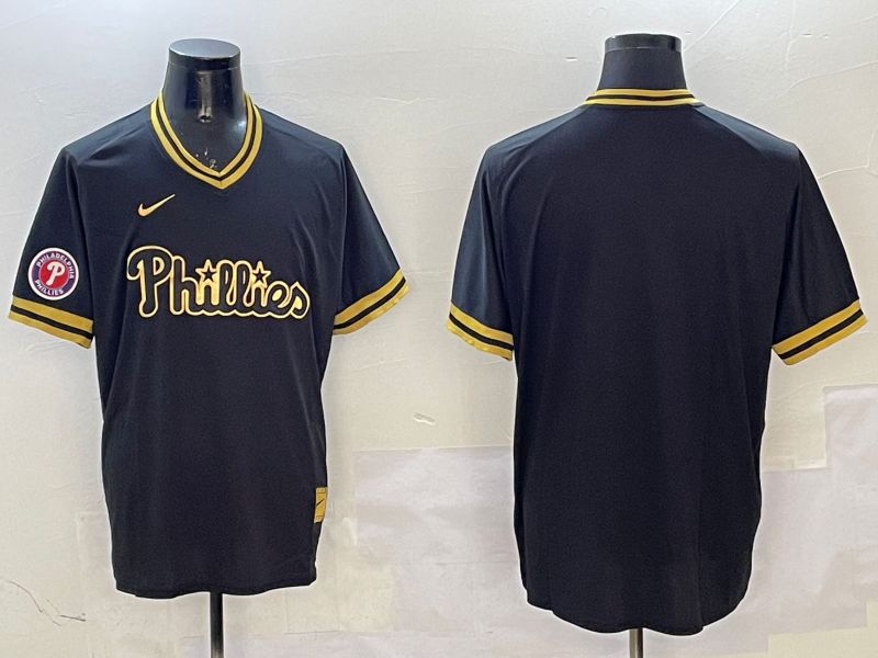 Men Philadelphia Phillies Blank Black Gold Game 2025 Nike MLB Jersey style 2->philadelphia phillies->MLB Jersey